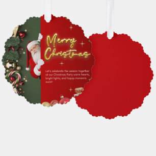 Festive Karte mit gezacktem Ornament – Feiertage