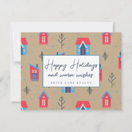 Festive Kraft Paper Happy Holidays Realty Feiertagskarte