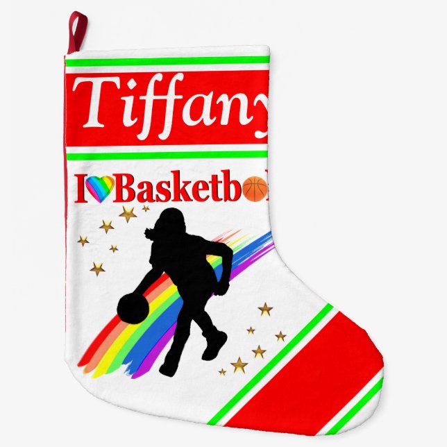 FESTIVE LIEBE BASKETBALL CUSTOM CHRISTMAS STRUMPF GROßER WEIHNACHTSSTRUMPF (Vorderseite)