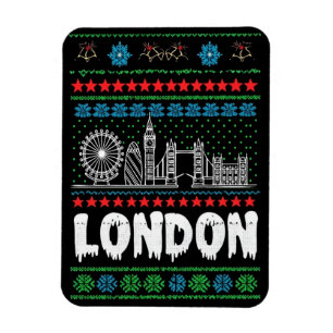 Festive London Vereinigtes Königreich Ugly Christm Magnet