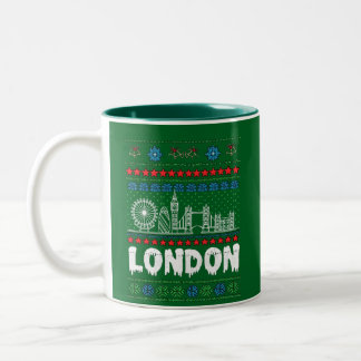 Festive London Vereinigtes Königreich Ugly Christm Zweifarbige Tasse