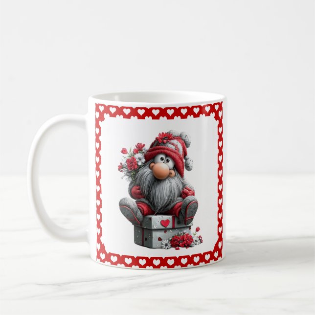 Festive Love Messenger Gnome "Heart and Presents"  Kaffeetasse (Links)