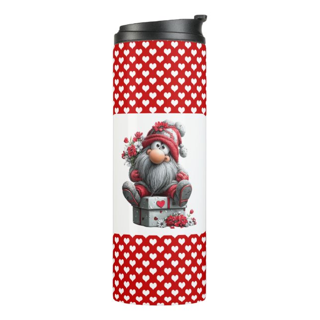 Festive Love Messenger Gnome Thermosbecher (Nach links gedreht)