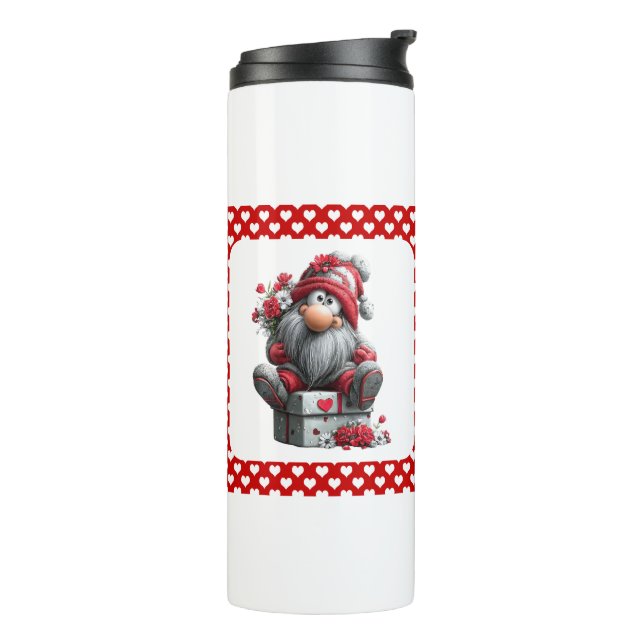 Festive Love Messenger Gnome Thermosbecher (Nach links gedreht)