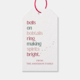 Festive Making Spirits Bright Christmas Gift Tag Geschenkanhänger