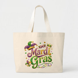Festive Mardi Gras-Tasche – Karnevalsumzug Feier Jumbo Stoffbeutel