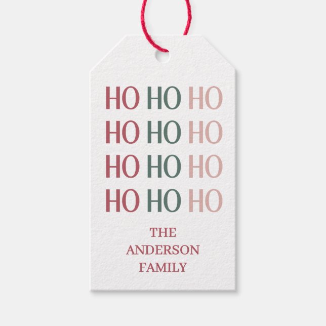 Festive Merry Christmas Gift Tag Geschenkanhänger (Vorderseite)