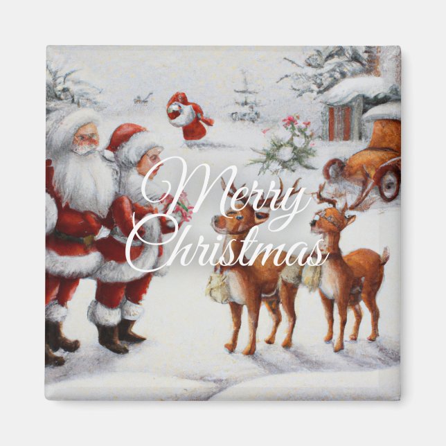 Festive "Merry Christmas" Holiday Cheer Magnet (Vorne)