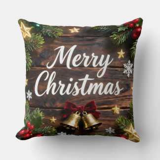 Festive Merry Christmas Holiday Pillow Kissen