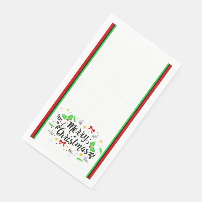 Festive Merry Christmas   Paper Guest Towels Serviette (Ecke)