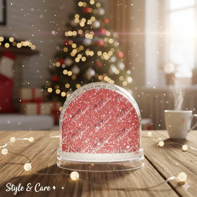 Festive Merry Christmas Patterned Winter Schneekugeln (Festive Merry Christmas Patterned Winter Snow Globe)