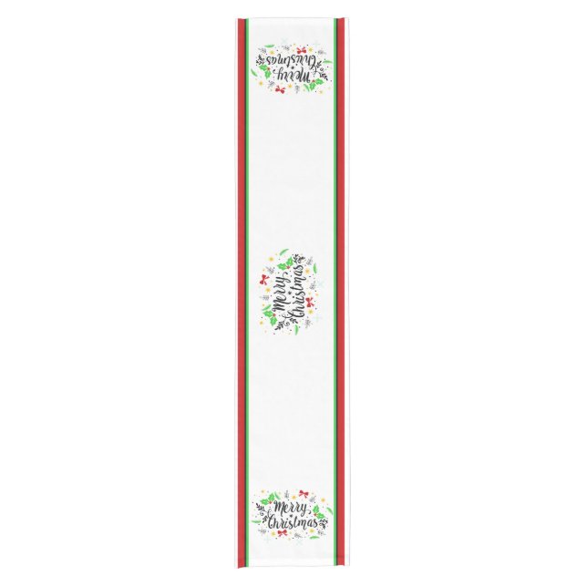 Festive Merry Christmas   Short Table Runner Kurzer Tischläufer (Vorderseite)