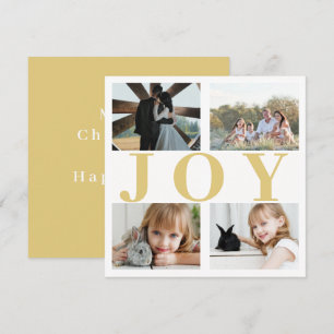 Festive Minimalistische Gold Joy Weihnachtsfotokar
