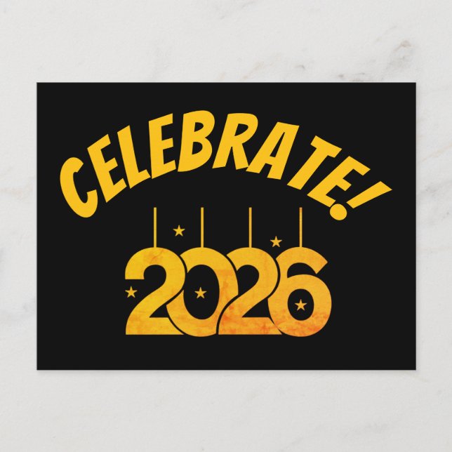 Festive New Year postcard Feiertagspostkarte (Vorderseite)