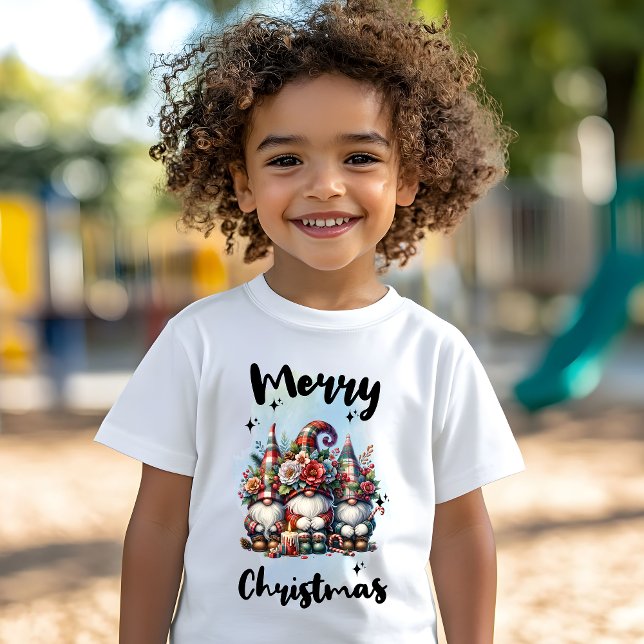 Festive Nordic Gnome Trio with Candles and Winter  T-Shirt (Von Creator hochgeladen)