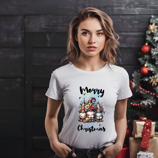Festive Nordic Gnome Trio with Candles and Winter  Tri-Blend Shirt (Von Creator hochgeladen)