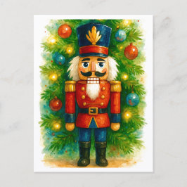 Festive Nutcracker Christmas Postcard Feiertagspostkarte