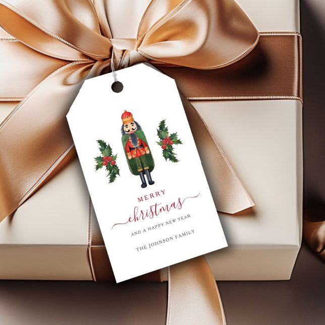 Festive Nutcracker Frohe Weihnachten Geschenkanhänger (Festive Nutcracker Merry Christmas Gift Tags)