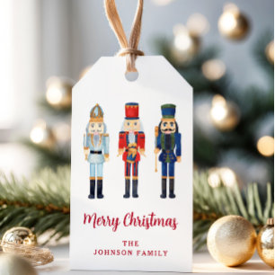 Festive Nutcracker Script Frohe Weihnachten Geschenkanhänger