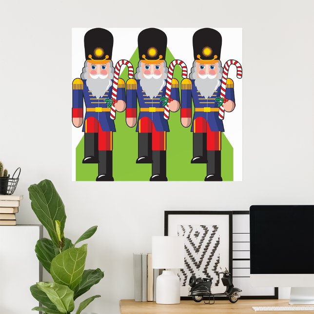 Festive Nutcracker Soldiers mit Candy Canes Poster (Von Creator hochgeladen)