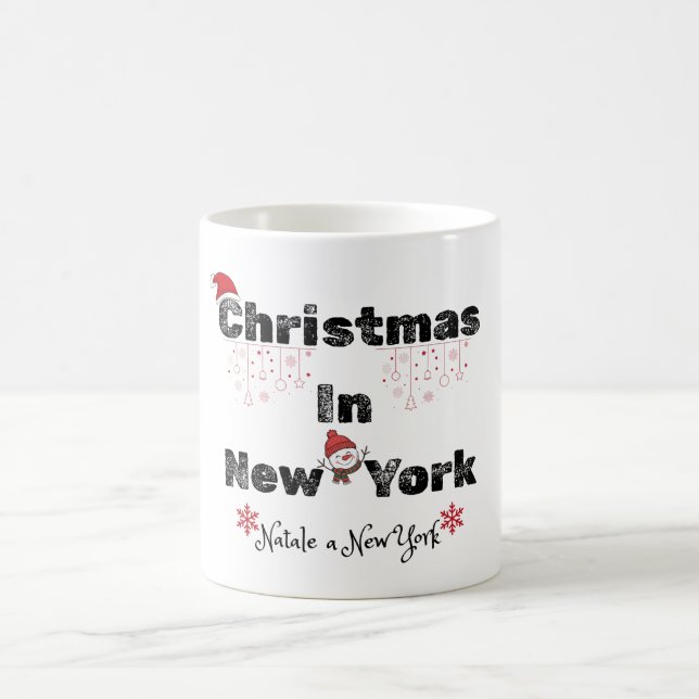 Festive NYC Christmas – English & Italian Kaffeetasse (Mittel)