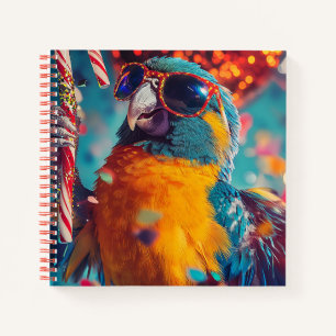 Festive Parrot with Sunglasses  Notizbuch