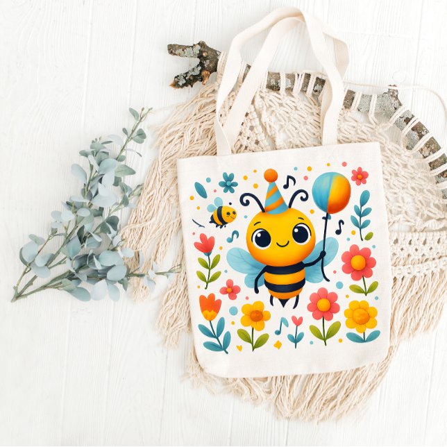 Festive Party Bee Tote Bag (Von Creator hochgeladen)