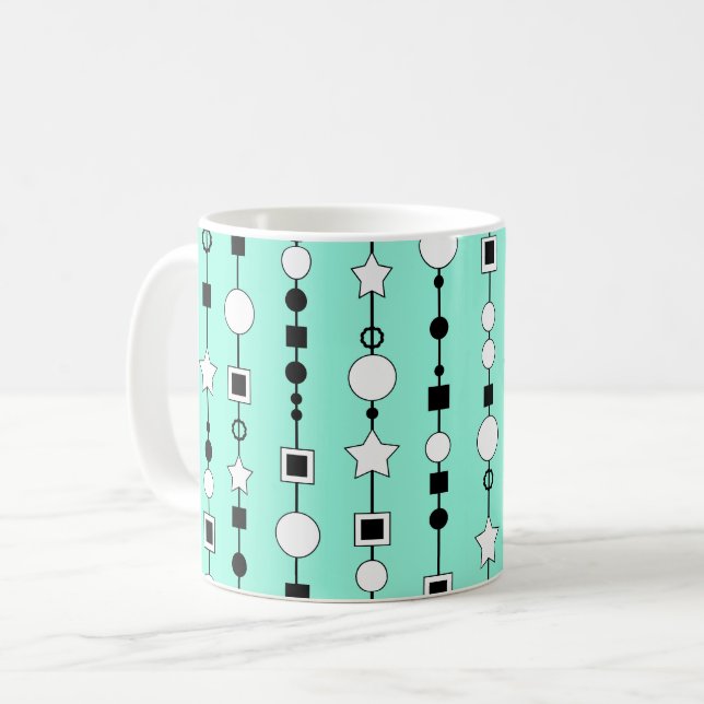 Festive pattern with string beads and jewelry star kaffeetasse (Vorderseite Links)