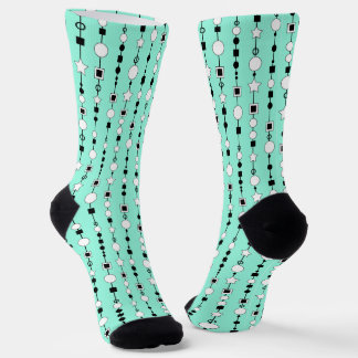 Festive pattern with string beads and jewelry star socken