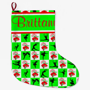 FESTIVE PERSONALISIERT BALLERINA CHRISTMAS STRUMPF GROßER WEIHNACHTSSTRUMPF