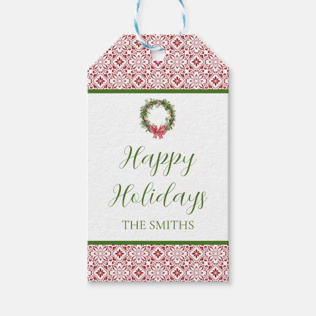 Festive Personalized Holiday Gift Tag Geschenkanhänger (Vorderseite)