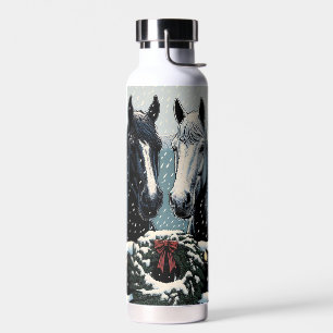 Festive Pferde Frohe Weihnachten Trinkflasche