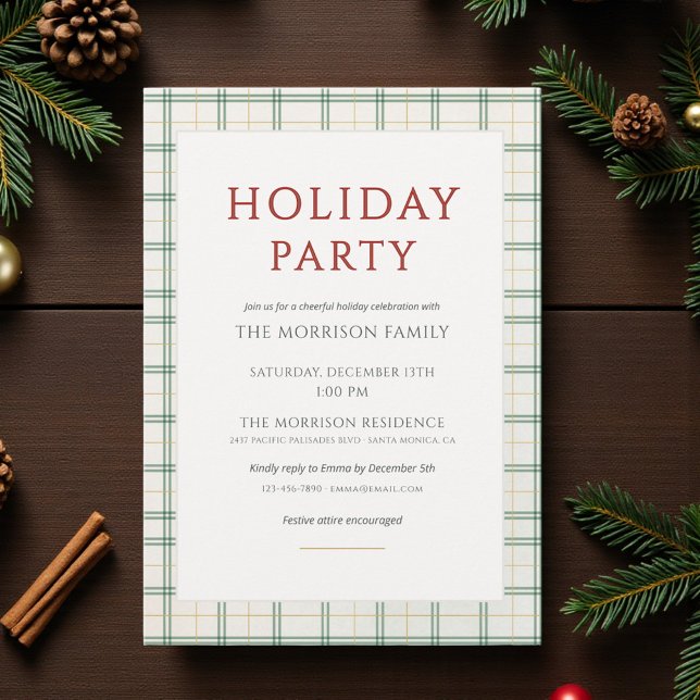 Festive Plaid Holiday Party Invitation Einladung (Von Creator hochgeladen)