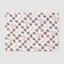 Festive Poinsettia Watercolor Christmas Holiday Seidenpapier
