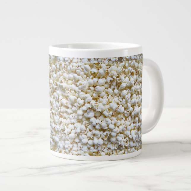 Festive Popcorn Texture Fotografy Decor Jumbo-Tasse (Vorderseite Rechts)