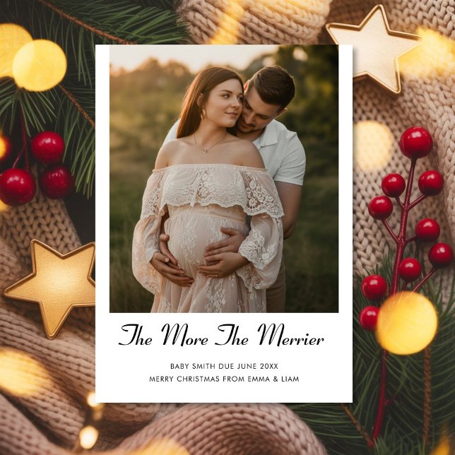 Festive Pregnancy Announcement christmas Card Feiertagskarte (Von Creator hochgeladen)