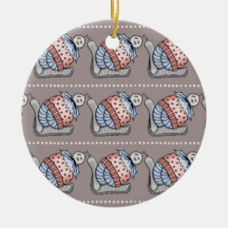 Festive pudding keramik ornament