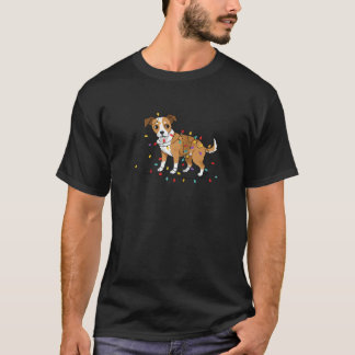 Festive Puppy Fun Adorable Dog Tangled in Christma T-Shirt