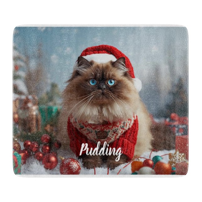 Festive Ragdoll Cat Christmas Personalized  Schneidebrett (Vorderseite)