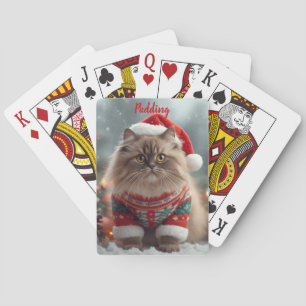 Festive Ragdoll-Katze Weihnachten Personalisiert Spielkarten