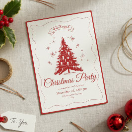 Festive Red and White Holiday Christmas Invitation Einladung