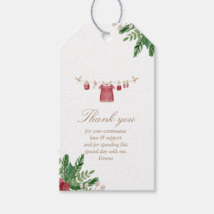 Festive Red Baby Shower Favor Tag (Rectangle) Geschenkanhänger