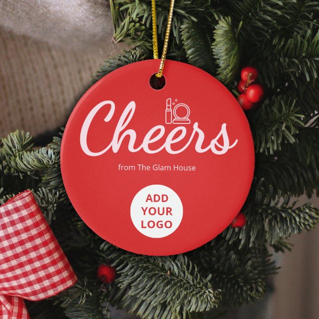  Festive Red Logo Ornament for Beauty Brands (Von Creator hochgeladen)