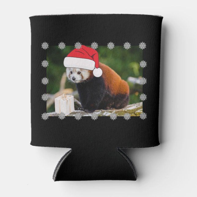 Festive Red Panda Christmas Dosenkühler (Vorderseite)