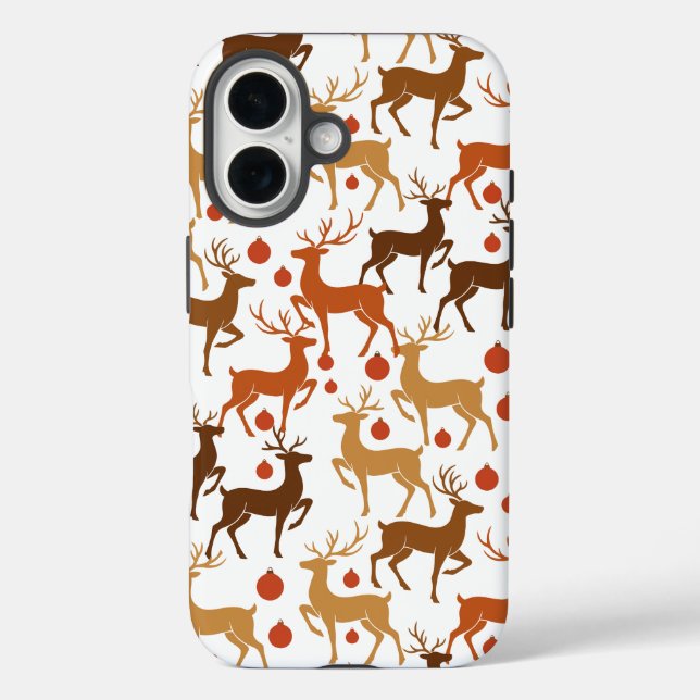 Festive Reindeer Christmas iPhone Case (Rückseite)