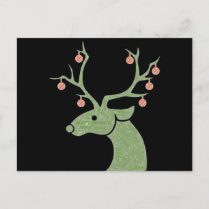 Festive Reindeer Frohe Weihnachten Postkarte