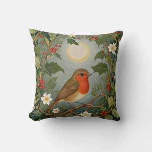 Festive Robin und Holly Kissen
