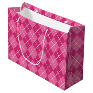 Festive rosa Argyllen-Geschenktasche Große Geschenktüte