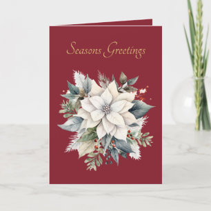 Festive Rote Blüte Frohe Weihnachtskarte Dankeskarte