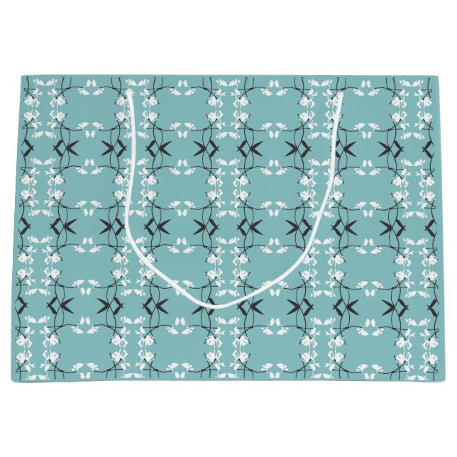Festive Royal Botanical Robin's Egg Blue Große Geschenktüte (Vorderseite)